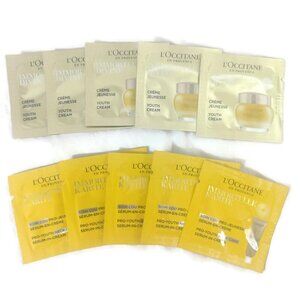 L'OCCITANE Immortelle Divine Face Cream & Serum Neck Cream X10 Samples NEW